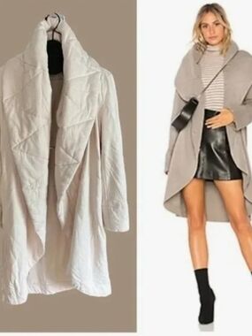 Young Fabulous & Broke Sandrine Quilted Shawl Wrap Coat - Size M/L BoHo Oversize